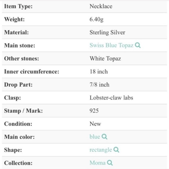 Emerald Cut Blue Topaz Pendant and Chain - Picture 4 of 4